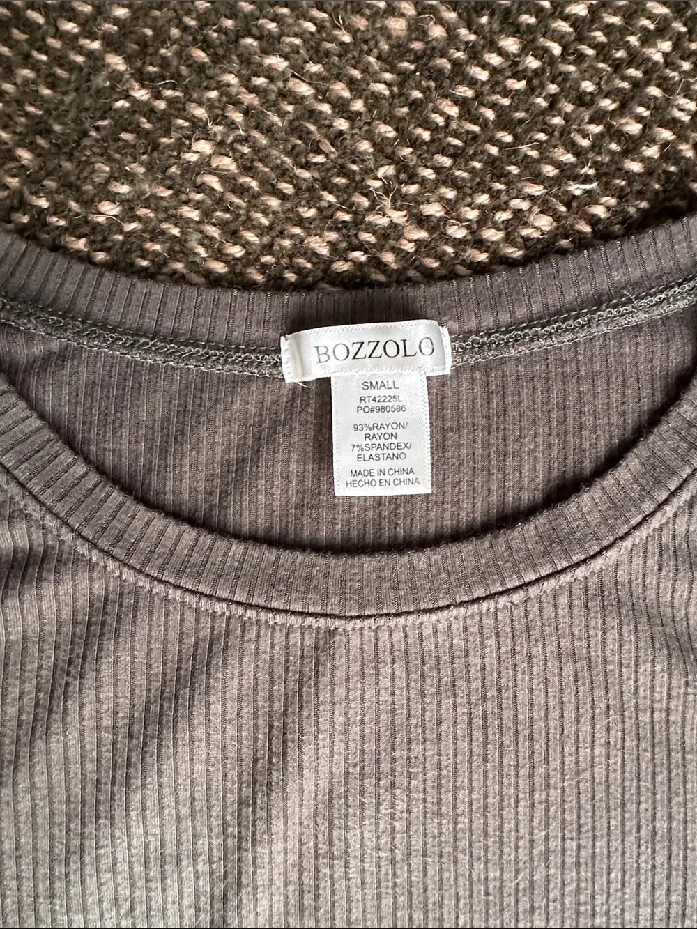 Bizzolo Olive Ribbed Long Sleeve Top